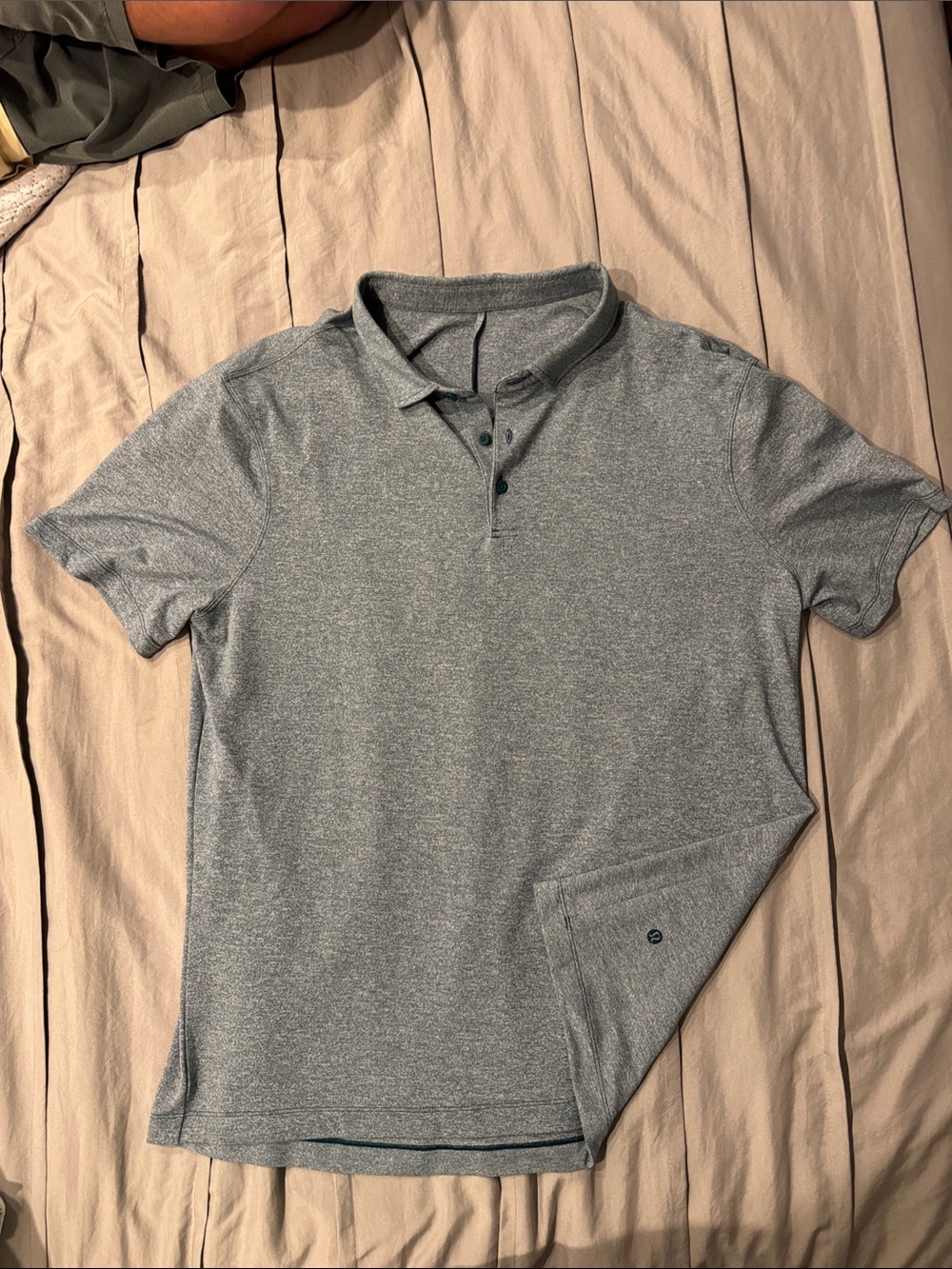Lululemon XL Men's Heather Light Blue Polo Shirt